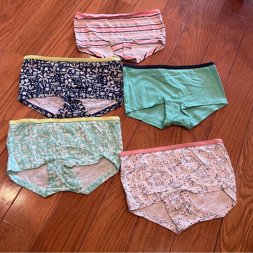 Girls Cat & Jack Boy Shorts Underwear 5 Pack Set Size 8